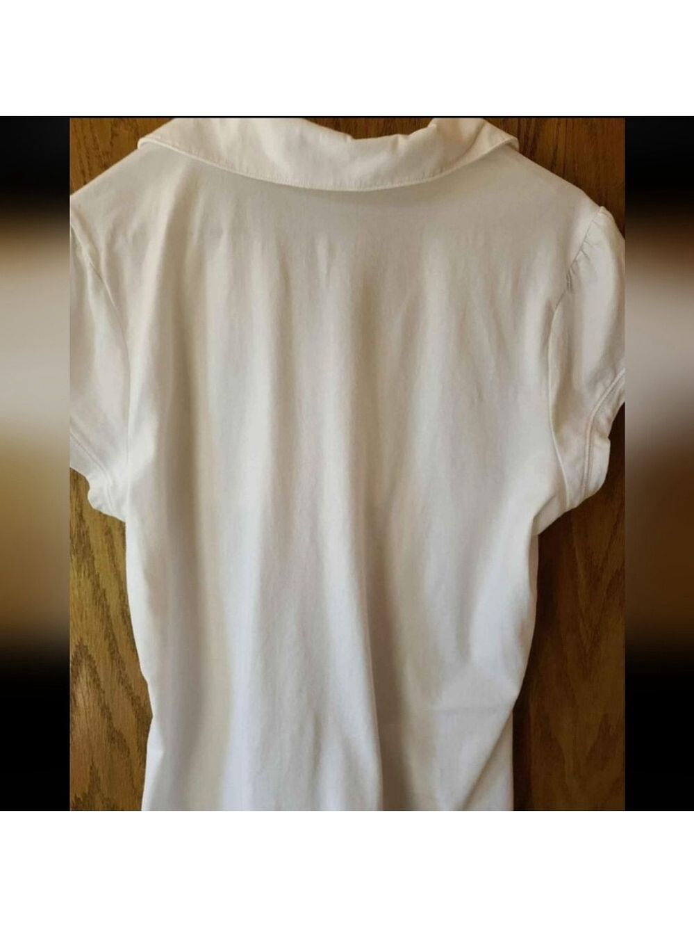 Women's White Jersey Knit Top Size S - Picture 3 of 3
